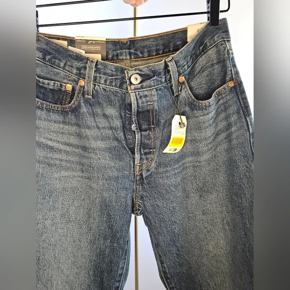 Levi's 501 Original Fit Straight Leg Blue Jeans - Picture 3 of 12